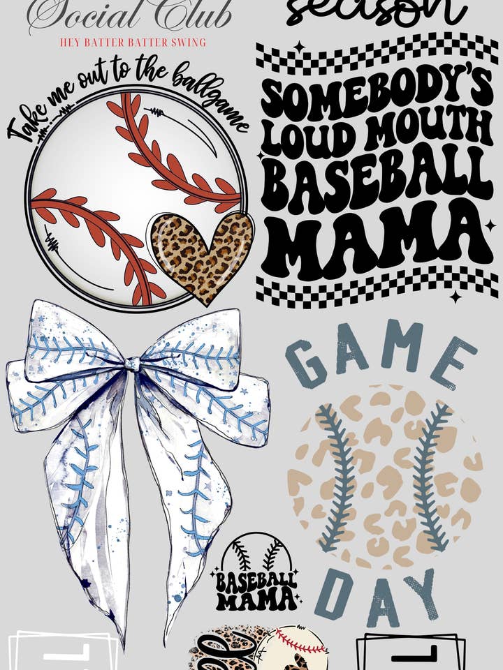 Baseball 48 Inch Gang Sheet for wholesale by Keezy Transfers