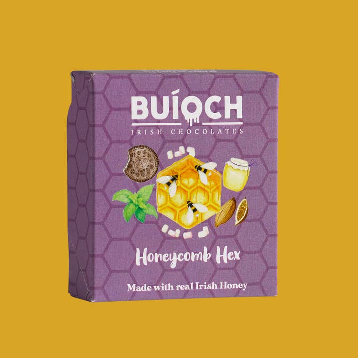 Buíoch Irish Chocolates - Wholesale Chocolate Covered Sweets - Marshmallow Honeycomb Hex - White Chocolate1