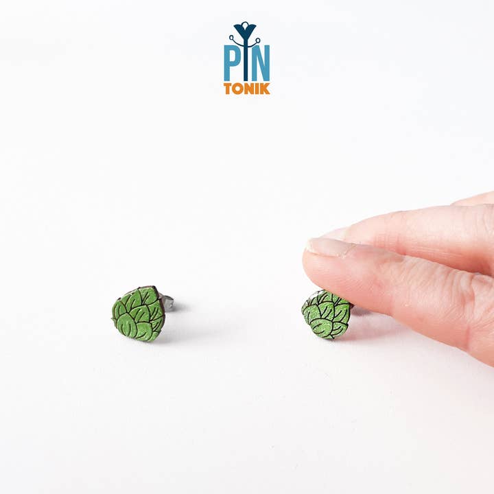 PinTonik - Wholesale Stud/Post Earrings - Funky Beer Hops Earrings for Men - Octoberfest Gifts4