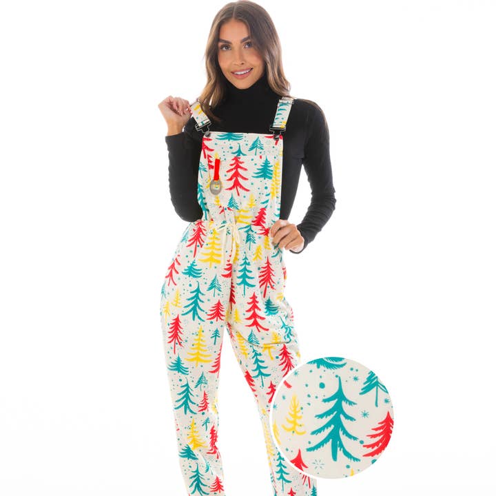 The Pine Tree Playgirl | Retro Christmas Trees Pajamaralls® for wholesale by Shinesty, Inc