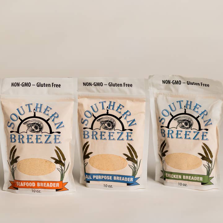 Tidewater Grain Company - Wholesale Bread Mix - Southern Breeze SEAFOOD Breader - 10oz Retail Bag - GF