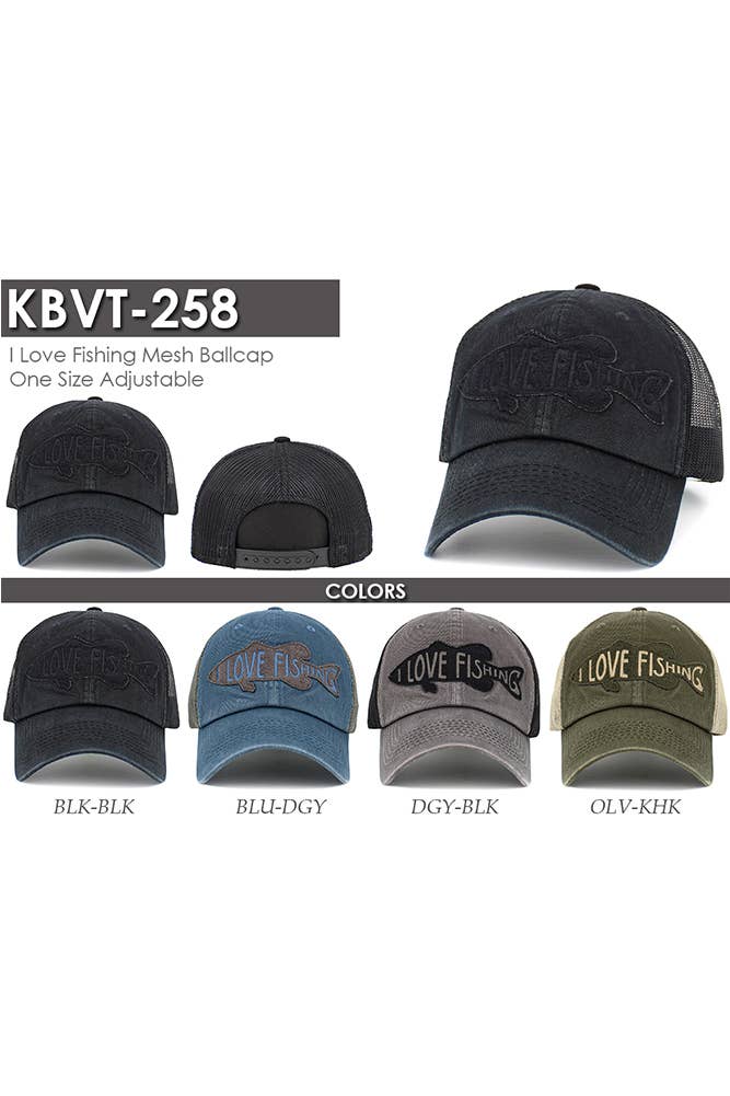 Hana - Wholesale Trucker Hat - Women's - I LOVE FISHING Mesh Back Baseball Cap7