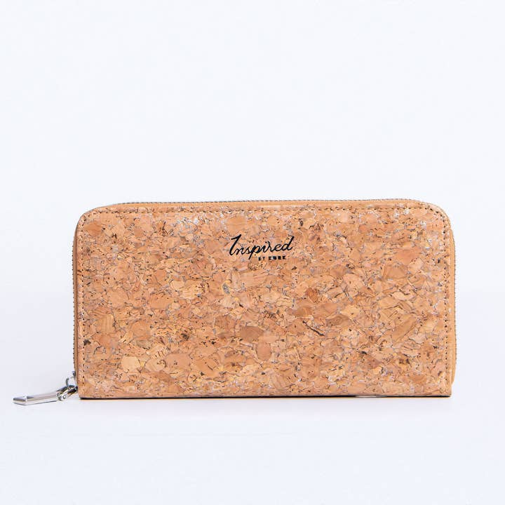 Cork Large Zipper Wallet - Silvered for wholesale by KORK & Inspired by KORK