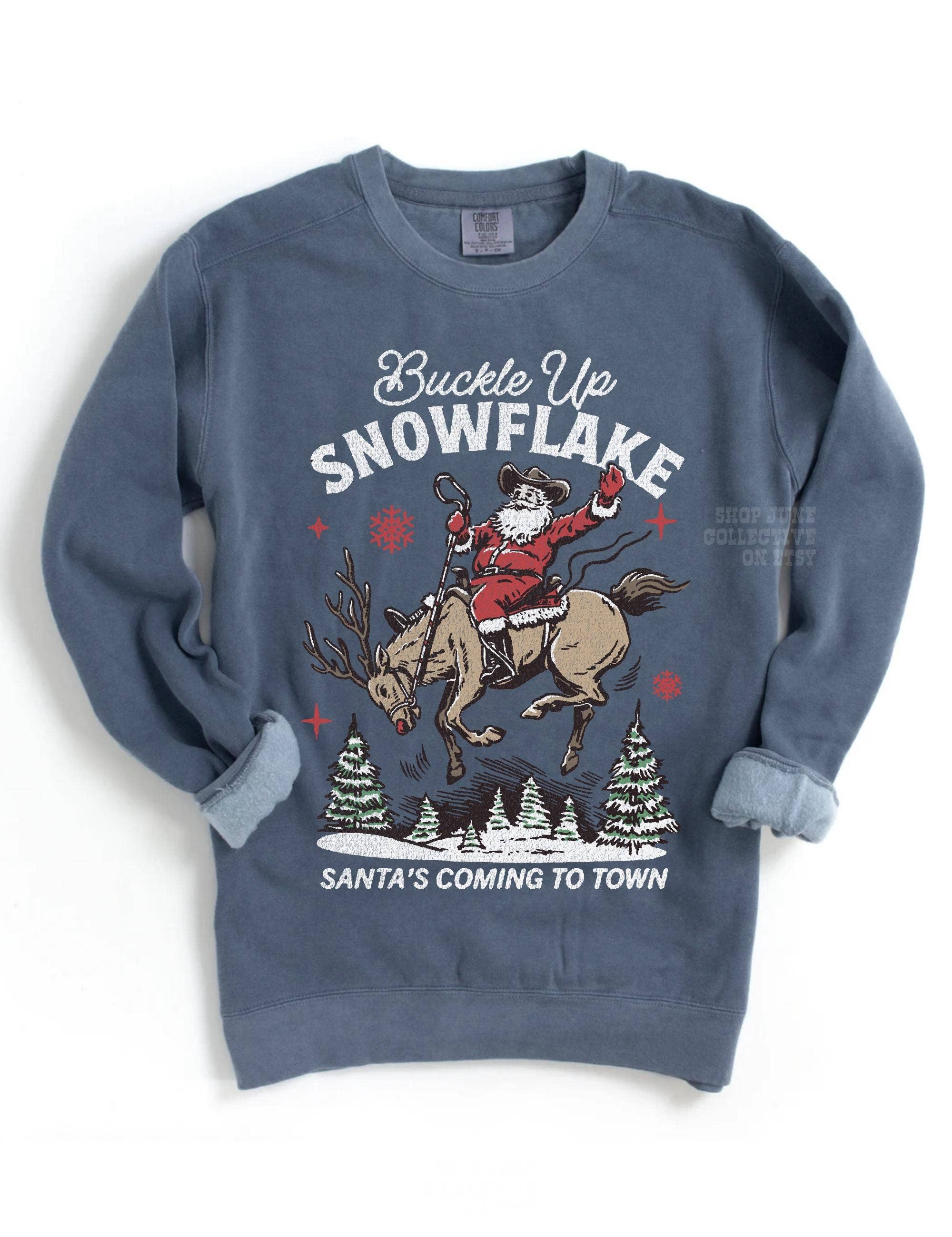 Glaime – Großhandel T-Shirt (Grafikdruck) – Damen – Komfortfarben Weihnachts-Rodeo-Sweatshirt, Trendiges Cowboy-T-Shirt2