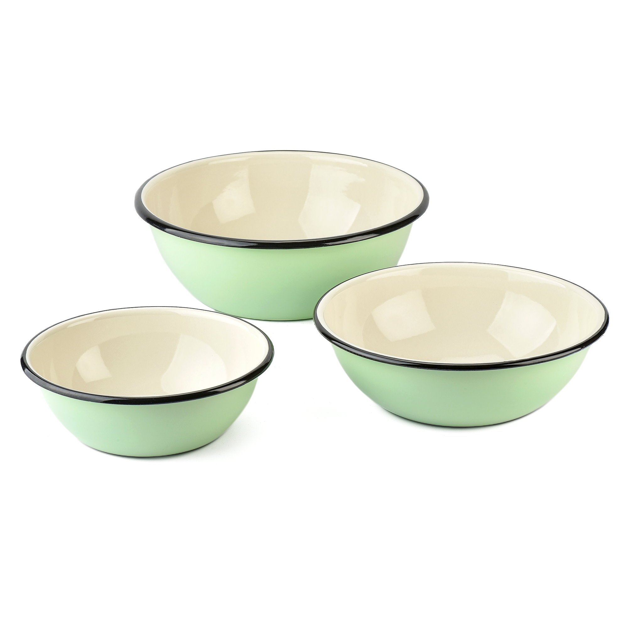 STP - Wholesale Bowl - Vintage Style Mint Enamelware Serving Bowl1