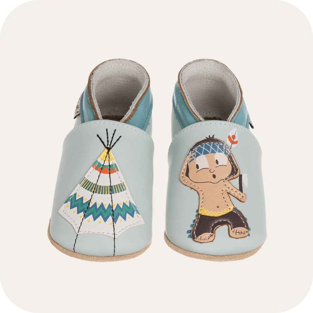 LAIT ET MIEL - Vendita all'ingrosso Pantofole - Neonati - Pantofole in pelle per bambini - modello Indian1