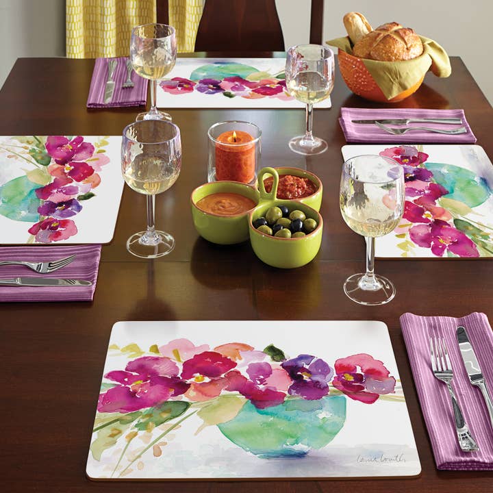 CounterArt/Highland Home/Thirstystone - Wholesale Placemat - Cala Home Bowl Of Blooms Decorative Hardboard Placemats4