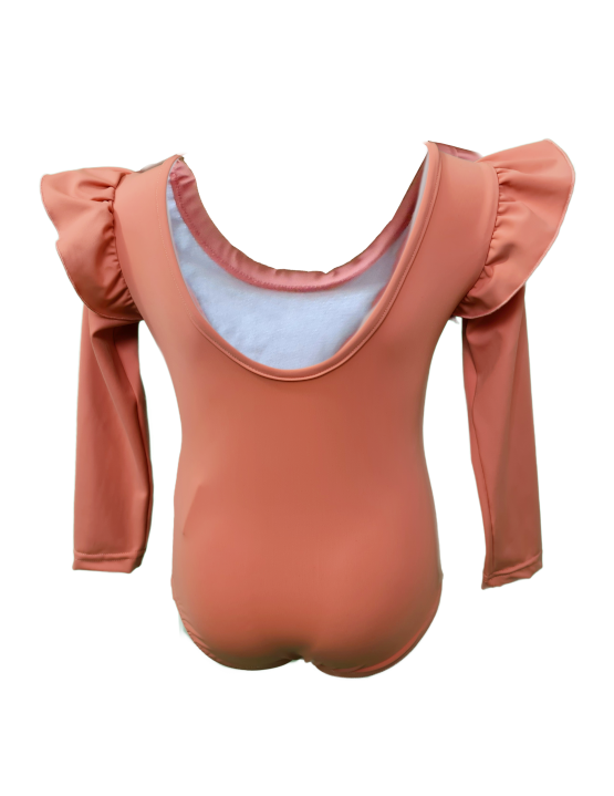 Doux Soleil - Wholesale One Piece Swimsuit - Kids - Girl's “Salmon” Anti-UV One Piece Swimsuit UPF50+1