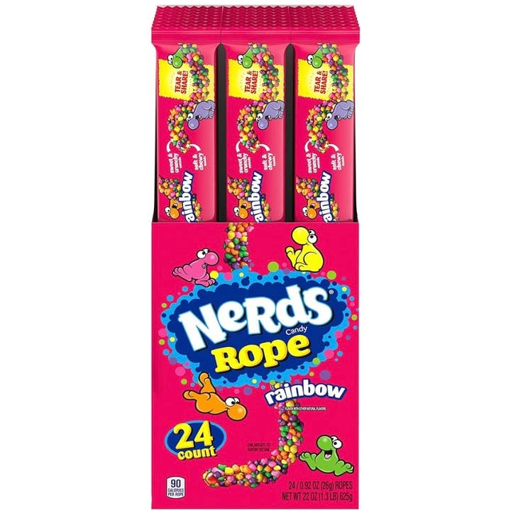 O'Shea's Candies Sweet Shop - Wholesale Gummy - Impulse NERD Rope Clusters Original Rainbow 🌈 24ct DSP Box2