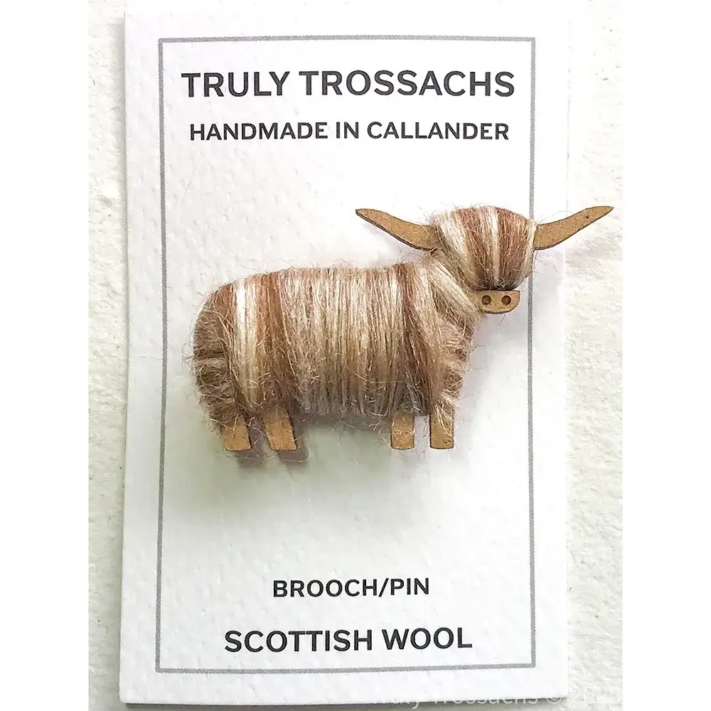 Truly Trossachs - Wholesale Brooch - Highland Cow Brooch Natural Blends3