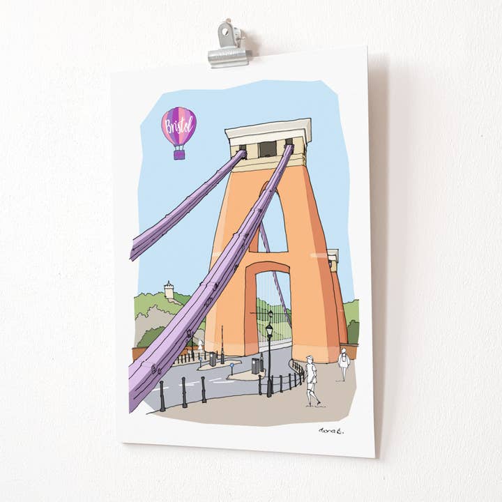 Bristol Suspension Bridge A4 Print for wholesale by dona B drawings