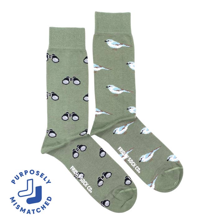 Men's Bird Watching Mismatched Socks for wholesale by Friday Sock Co.