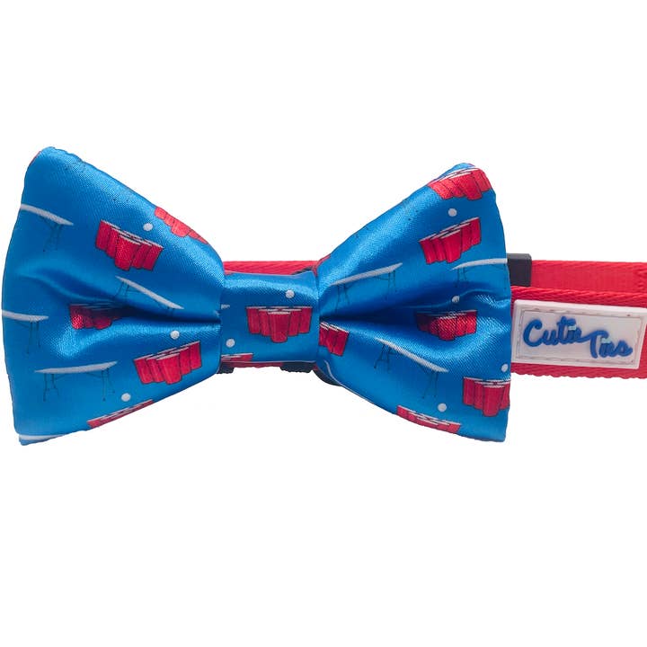 Cutie Ties – wholesale Pet bow tie – Dog – Beer Pong Blue Dog Bow Tie