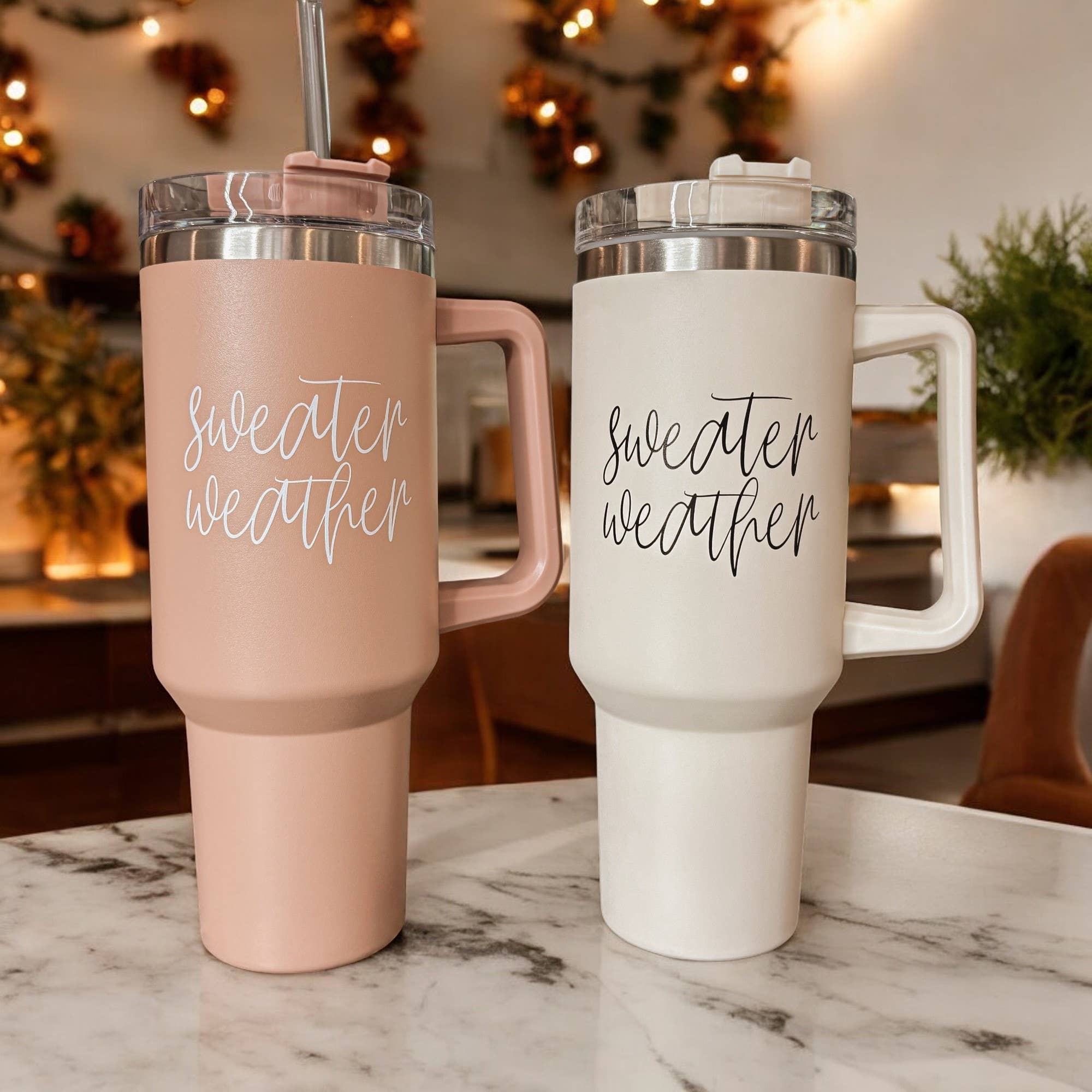 Gia Roma - Wholesale Insulated Mug/Tumbler - Sweater Weather Cream 40 oz Travel Tumbler, Fall Home & Gift62