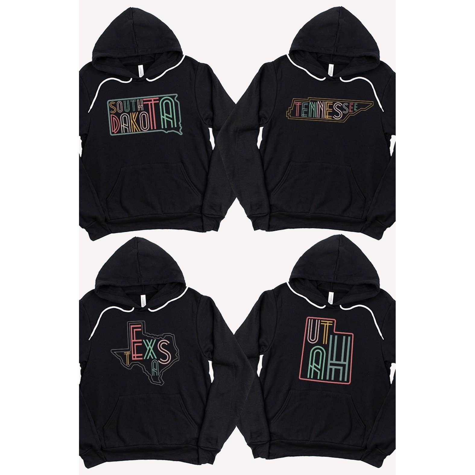 Kissed Apparel – wholesale Hoodie – Women's – Neon State Shape Graphic Hoodies11