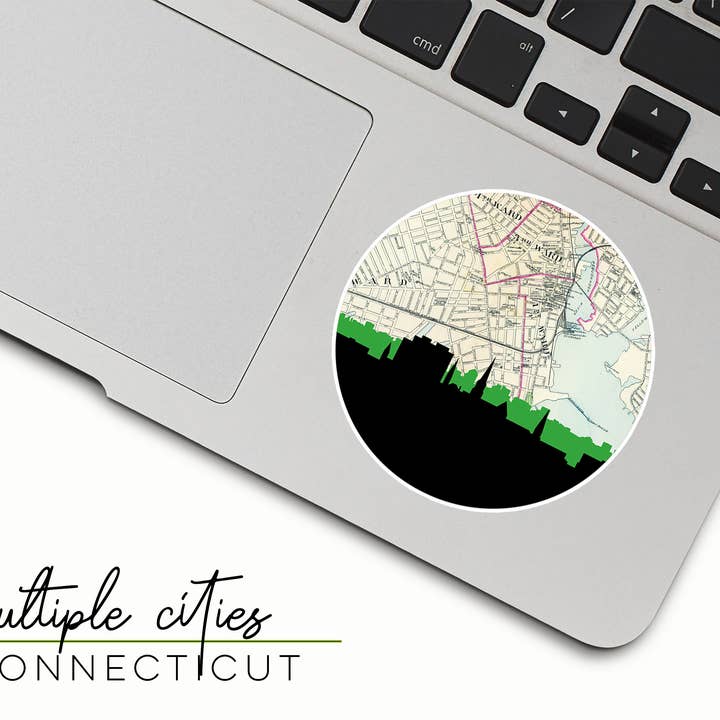 Paperfinch Design - Vendita all'ingrosso Adesivo - Adesivo skyline della città del Connecticut | Più città
