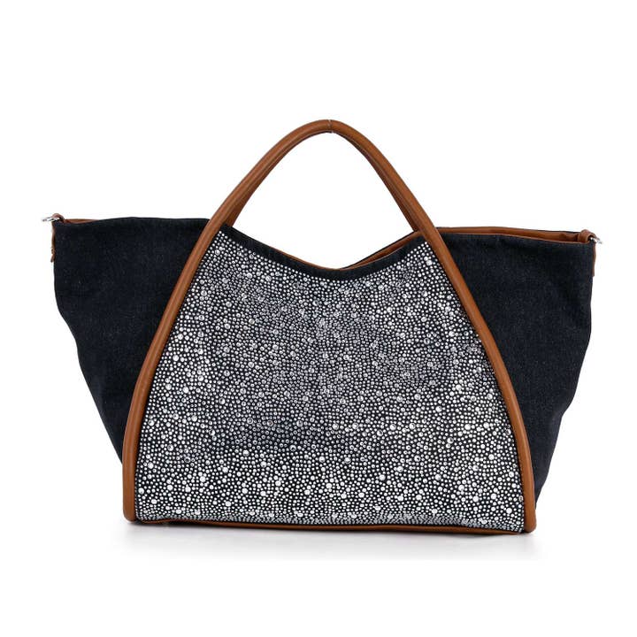 Handbag Express - Wholesale Tote Bag - Women's - Rhinestone Denim Unique Fashion Tote