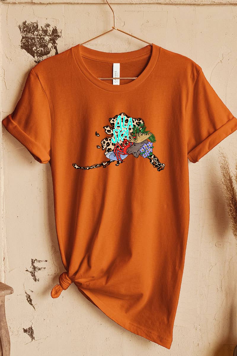 COLORBEAR – wholesale T-shirt med logga - Dam – Alaska STAT HANDRITAD GRAFISK T-SHIRT2