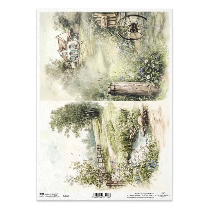 rice paper for decoupage R2581 - Cottage in the Country for wholesale by ITD Collection