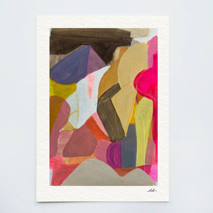 Joyful Pink Abstract Print – Bold Modern Design for wholesale by Michele Renee Atelier