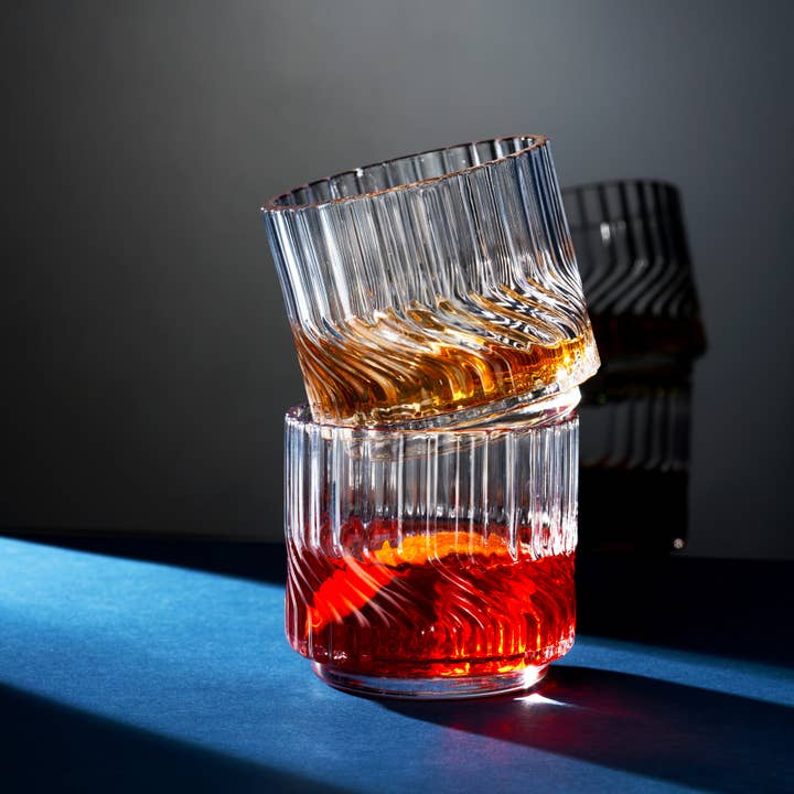 Viski - Wholesale Cocktail/Liquor Glass - Zephyr Crystal Lowball Tumblers Set of 23