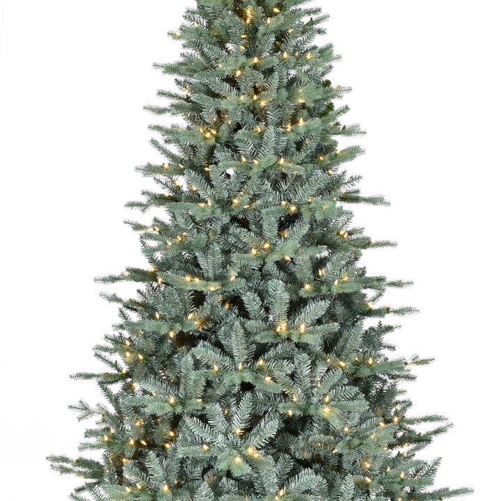 The Gerson Companies - Wholesale Artificial Christmas Tree - 7.5 ft. Pre Lit Warm White LED Blue Spruce Tree0