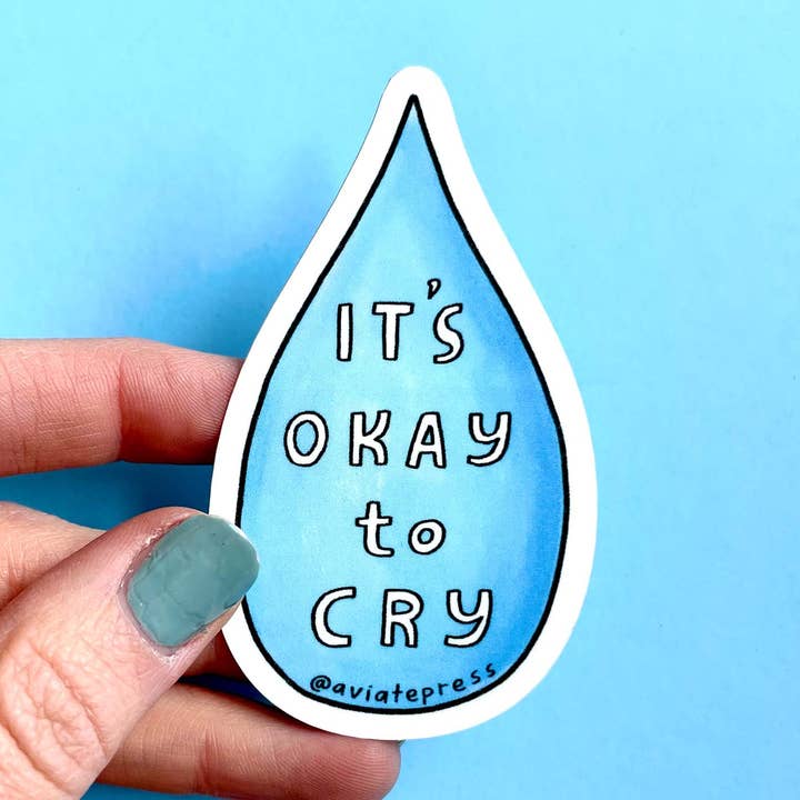 It's Okay to Cry Sticker for wholesale by Aviate Press