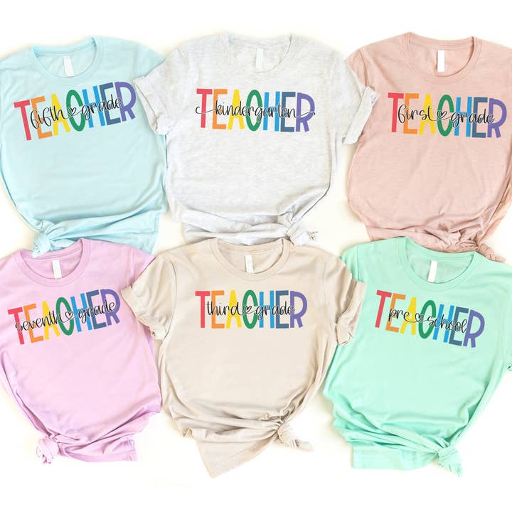 Rainbow Teacher // TEACHER Personalized for wholesale by Lucky Llama Creations
