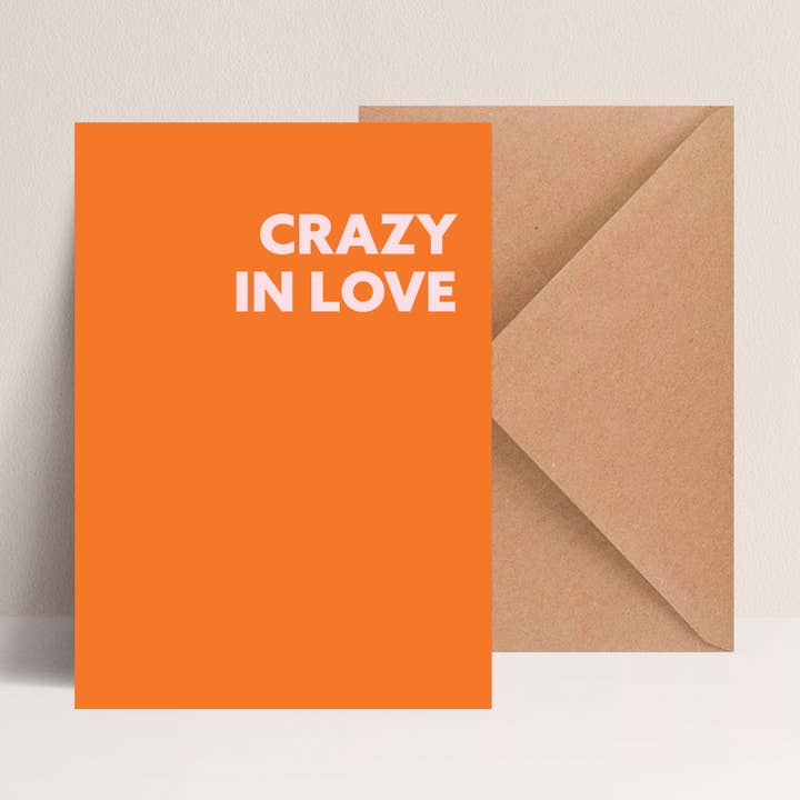Kort + kuvert "Crazy in love" för wholesale av Majo Edition