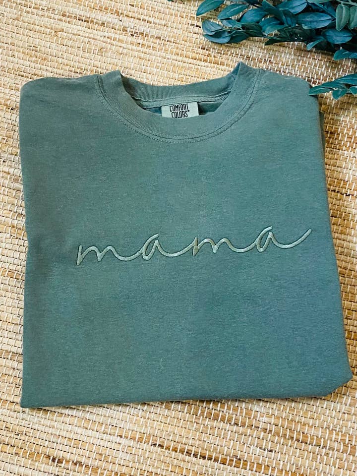 Embroidered Mama Tee for wholesale by Wandering Wild Boutique