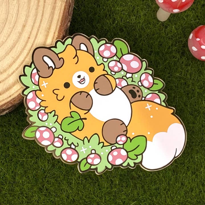 Bright Bat Design - Wholesale Lapel Pin/Button - Fairy Ring Mushroom Fox Enamel Lapel Pin0