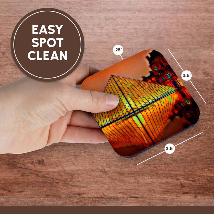 3dRose - Wholesale Coasters - 3dRose, The Louvre Image Of Light Infused Painting, Coaster13