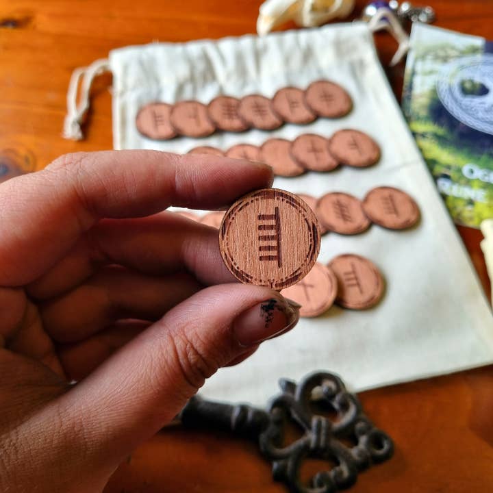 Yiska Designs - Wholesale Meditation supplies - Ogham Rune Set Round Tiles2