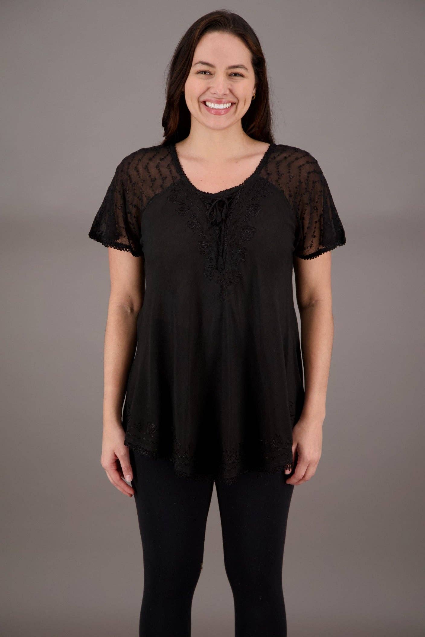 Assorted Colors Cap Sleeve Tie Dye Blouse 787 for wholesale on Faire2