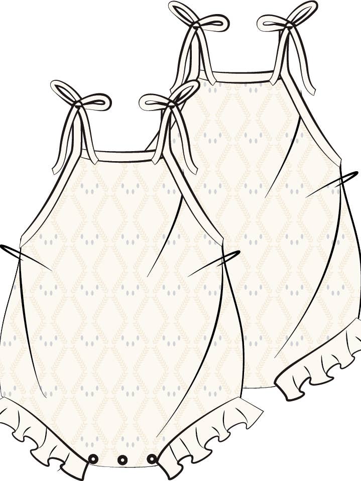 FRECKLES the label - Wholesale Bodysuit (Non-Footed) - Baby - PRE-ORDER Mila Pointelle Tie Romper | Snow6