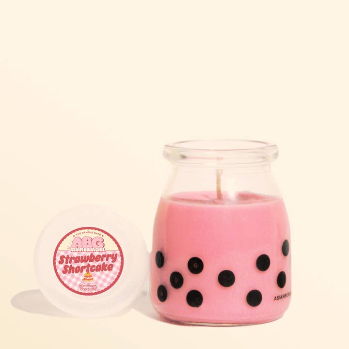 Asian Boba Girl - Wholesale Novelty candle - Strawberry Shortcake Candle1