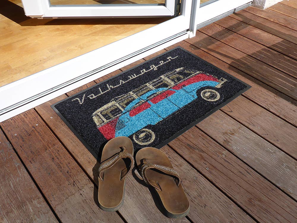 VW Collection by BRISA - Vendita all'ingrosso Zerbino - Zerbino per camper VW T1 Bus & Beetle Home 70 x 50 cm - BK1