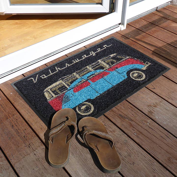 VW Collection by BRISA - Vendita all'ingrosso Zerbino - Zerbino per camper VW T1 Bus & Beetle Home 70 x 50 cm - BK1