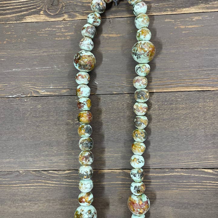 My Amigos Imports - Vente Collier de prière en perles - Grand chapelet en argile Trinity - 31-35 pouces - Grand - Turquoise - 20 $6