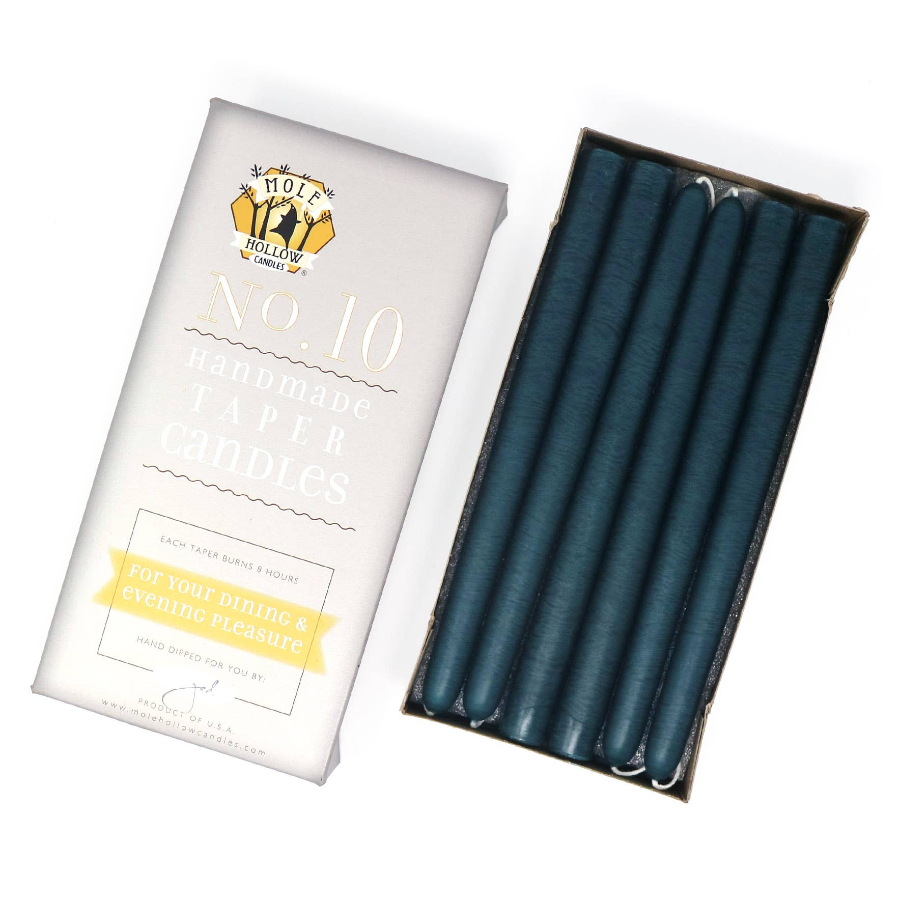 Mole Hollow Candles - Vente Bougies/bougeoirs coniques - Bougies effilées non parfumées trempées à la main de 10" - 39 couleurs fabriquées aux États-Unis34