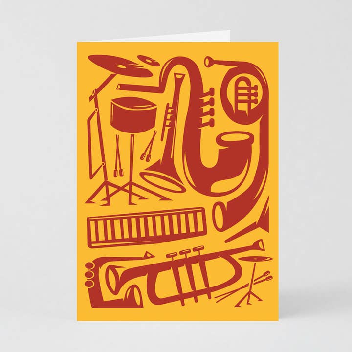 Carte d'art de jazz (pliée) + enveloppe pour la vente par Redy.