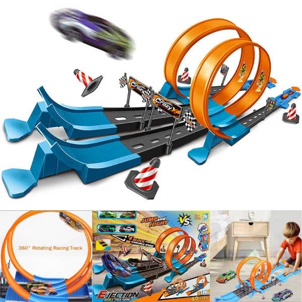 St. Louis Wholesale LLC - Wholesale Toy Set - Kids - Jump & Hight Set - 3n1 40Plus Pieces - Double Premium Track