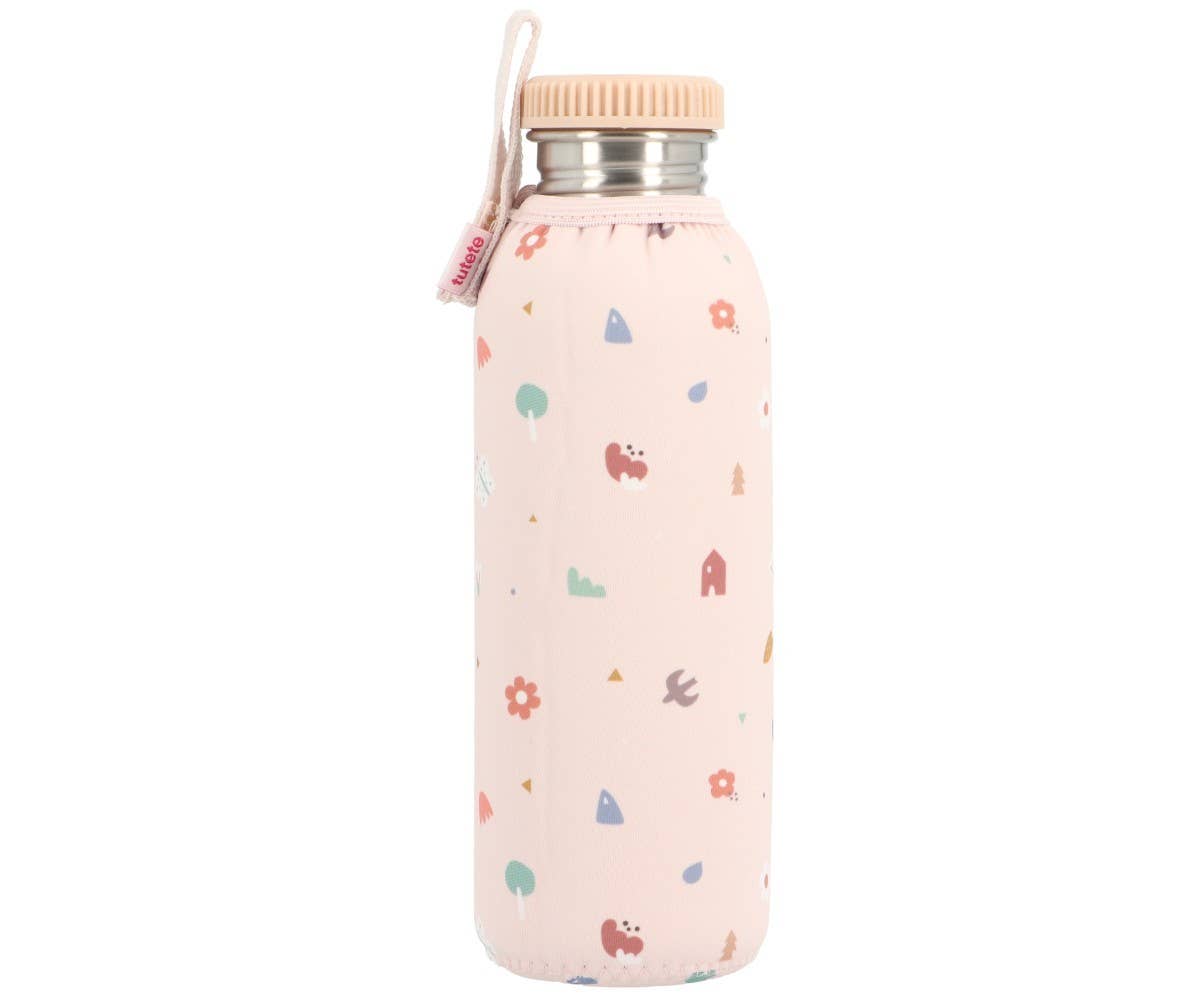 Tutete - Vente Bouteilles d'eau - Bouteille en acier inoxydable 750 ml avec housse néoprène motif nature géométrique0