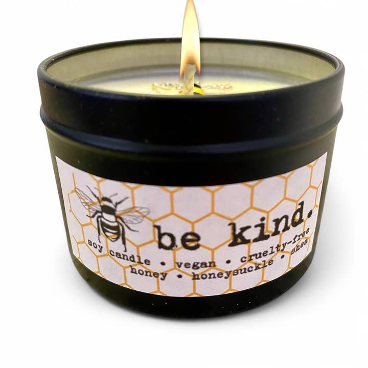 Be Kind Candle | Honeysuckle Scent | Vegan | Handmade for wholesale by Raven’s Hearth