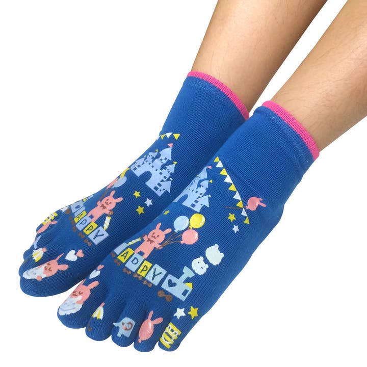 Wrapables.com - Wholesale Socks - Women's - Wrapables Amusement Park Socks Five Toe Socks (Set of 3)1