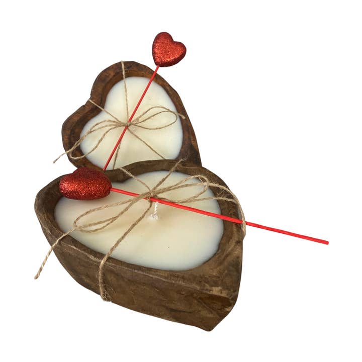 Valentine's Day Heart Shaped Dough Bowl Candle for wholesale by Plant Life