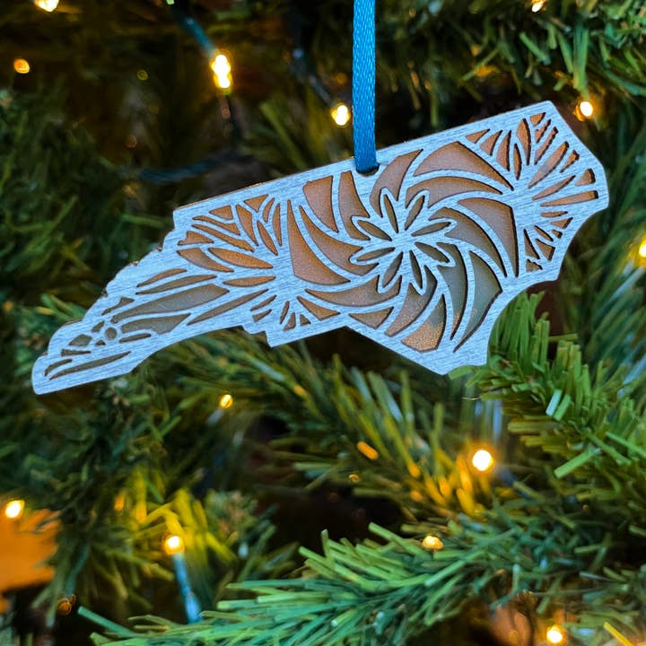 North Carolina Laser Cut Mandala Ornament for wholesale by Hollow Hill Creative