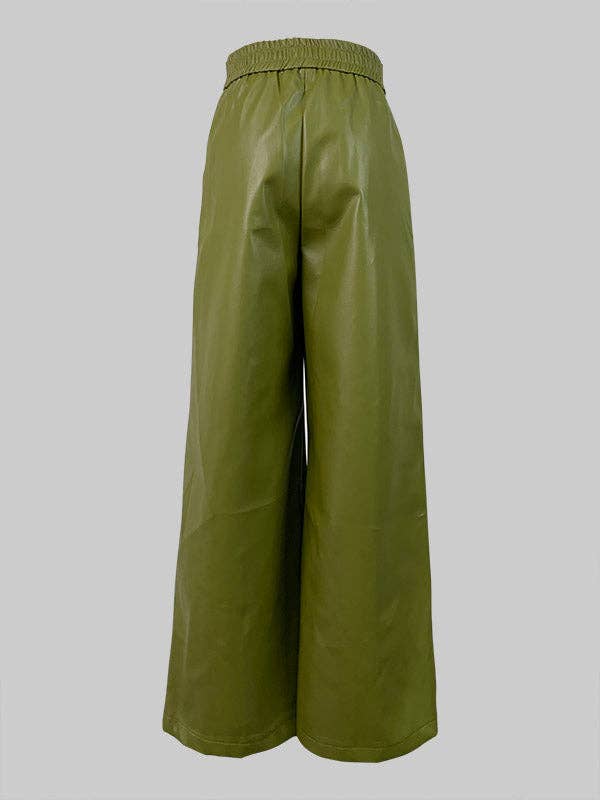 Sheer Trend - Vendita all'ingrosso Pantalone - Donna - Pantaloni con snodo diviso con tasche plissettate larghe a vita alta4