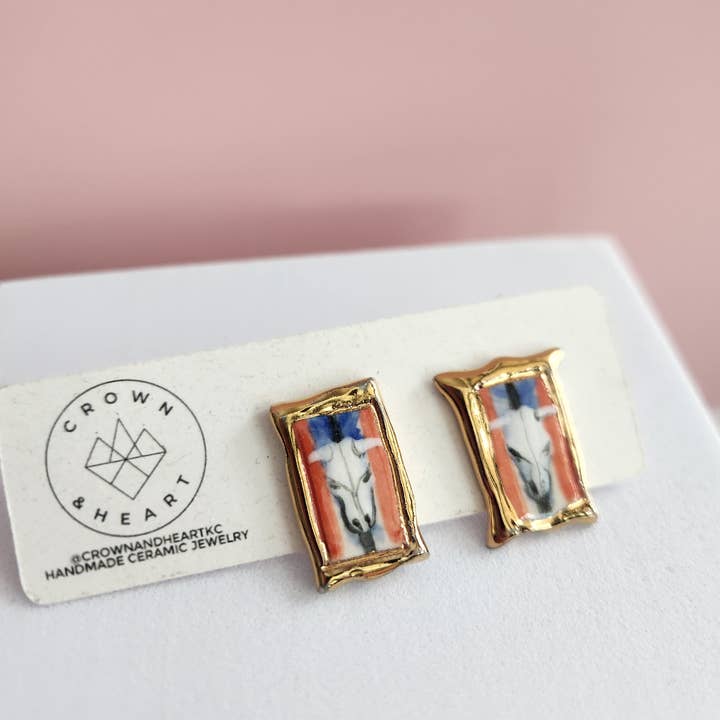 Crown & Heart – wholesale Stud/post earrings – Mini masterpiece studs11