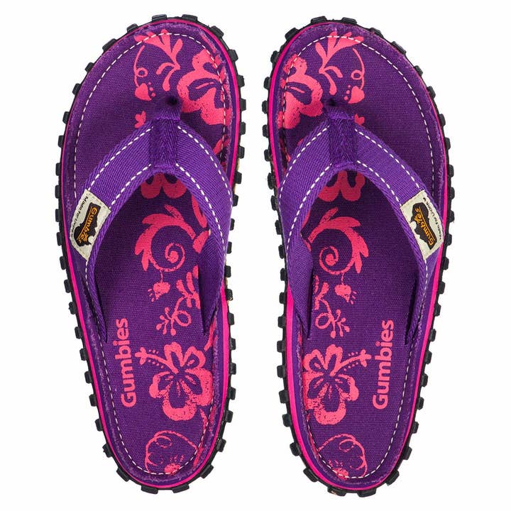 Islander Flip-Flops - Women's - Purple Hibiscus for wholesale by Gumbies